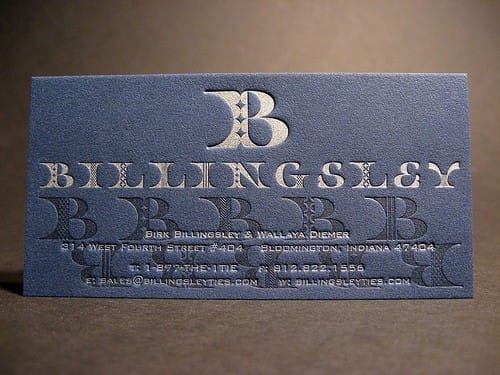 Billingsley Letterpress Business Card