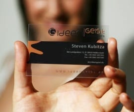 Crystal Clear Plastic Business Cards