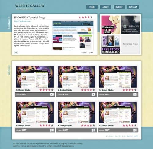 Website Gallery Layout Design