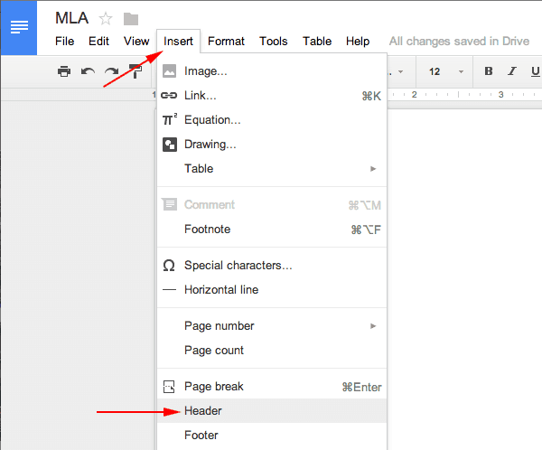 How to Add Header in Google Docs