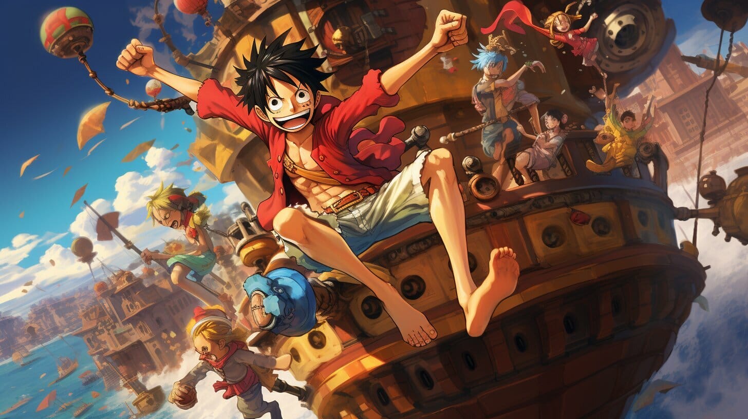 Luffy and his crew in Skypiea