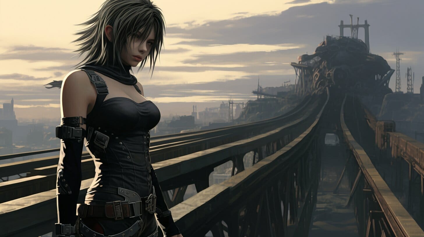 Misa Amane standing on a bridge