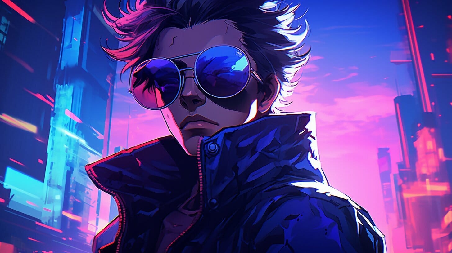anime guy with sunglasses