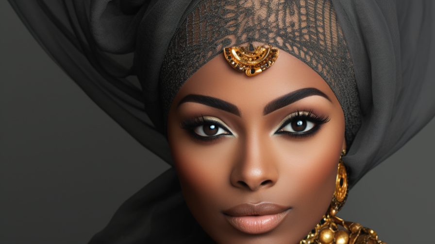 A close-up portrait of a model with flawless skin that the skin toning in photoshop.