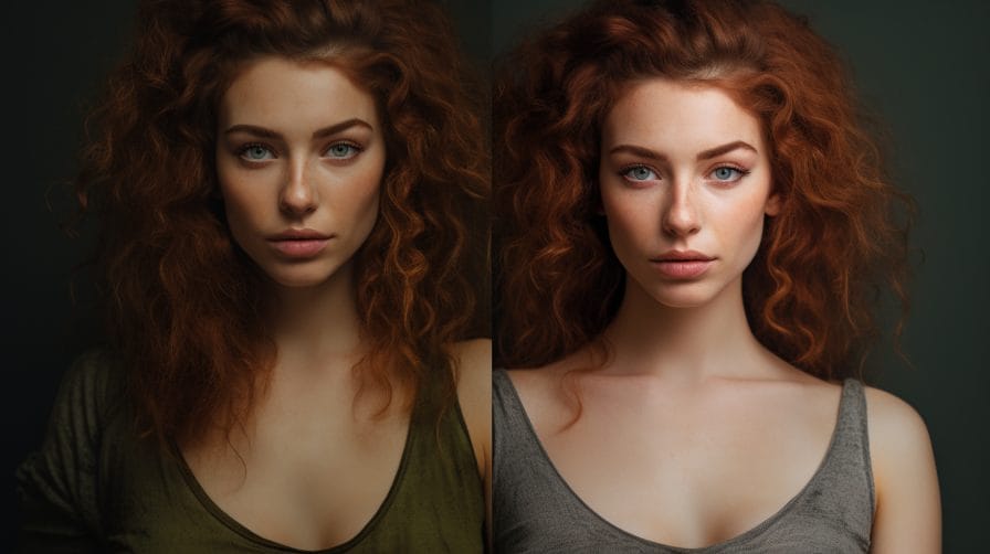 A before and after image edit in Photoshop.