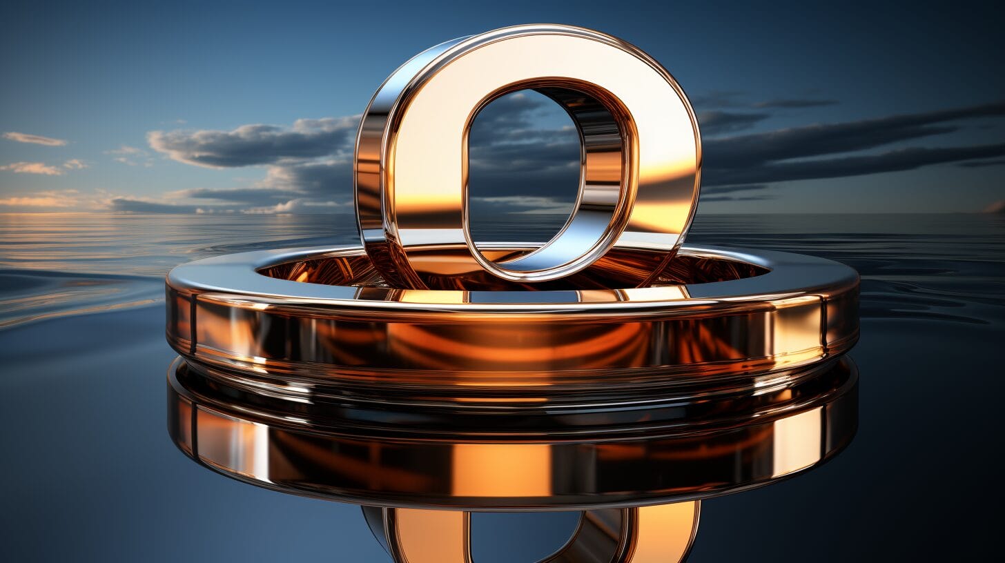3D rendering of metallic text with chrome finish.