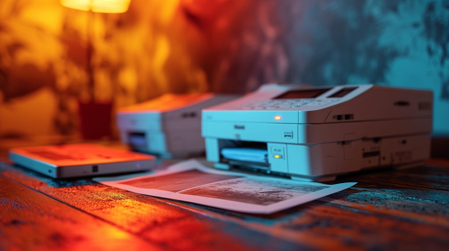 Laser printer with sharp beam and LED printer with colorful array.